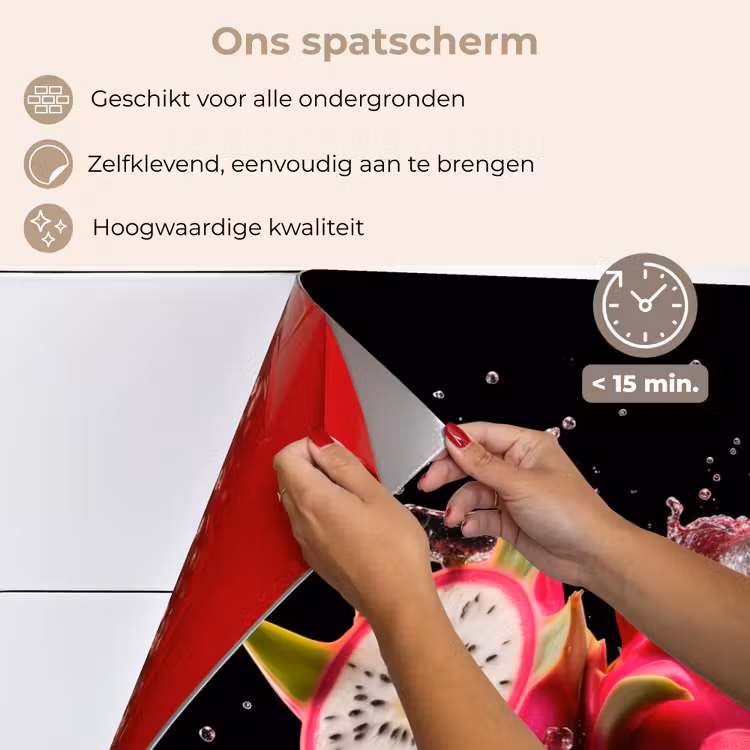 Drakenfruit - Zwart - Water - Vrucht - Fruit keuken achterwand spatscherm klein -spatscherm_NL