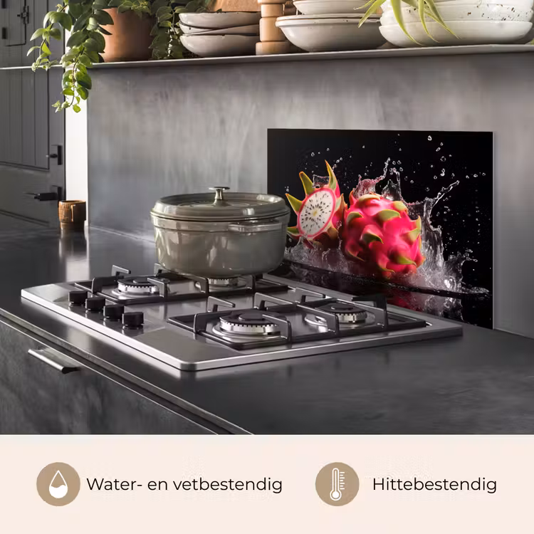 Drakenfruit - Zwart - Water - Vrucht - Fruit keuken achterwand spatscherm klein -usp_NL