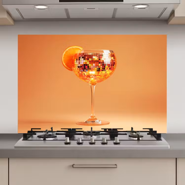 Drank - Oranje - Glitter - Disco keuken achterwand spatscherm klein -3d_website