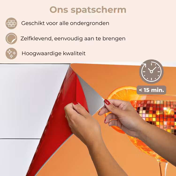 Drank - Oranje - Glitter - Disco keuken achterwand spatscherm klein -spatscherm_NL