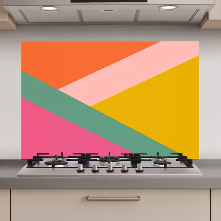 Driehoeken - Kleurrijk - Abstract keuken achterwand spatscherm klein -3d_website