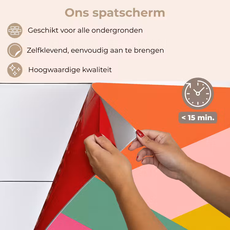Driehoeken - Kleurrijk - Abstract keuken achterwand spatscherm klein -spatscherm_NL