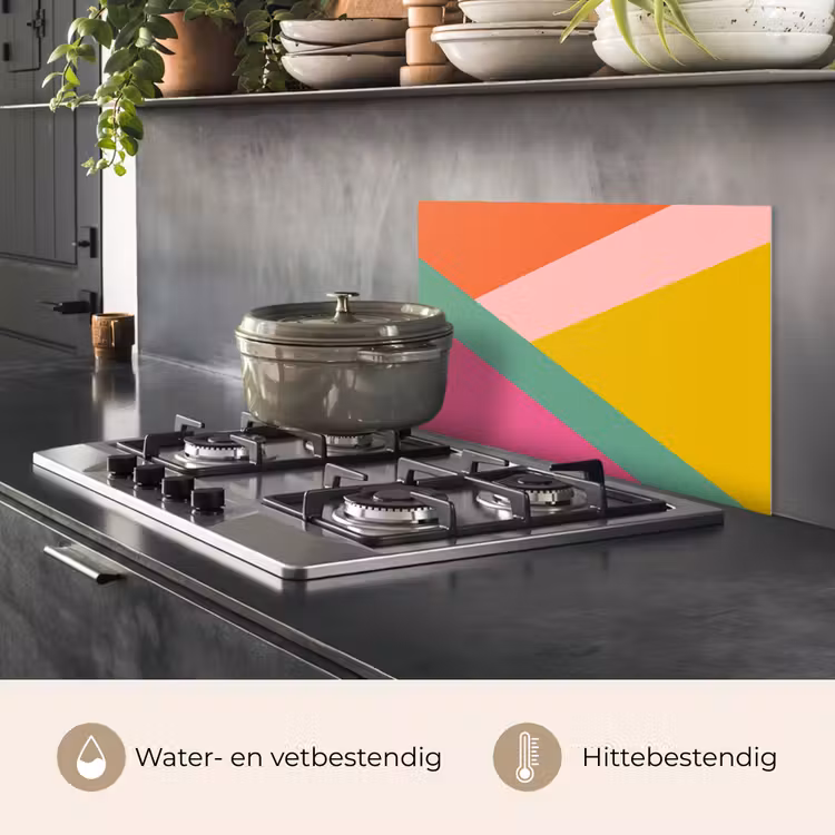 Driehoeken - Kleurrijk - Abstract keuken achterwand spatscherm klein -usp_NL