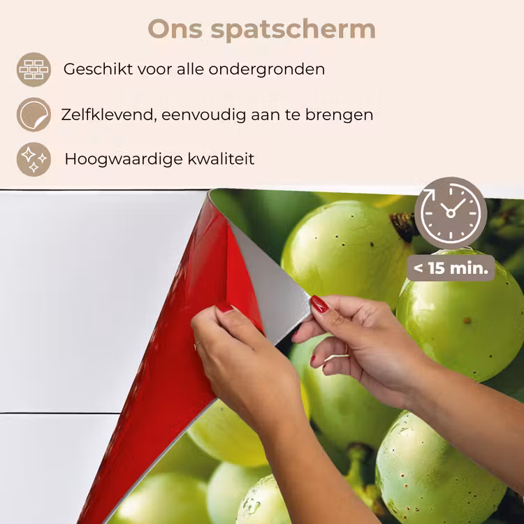 Druiven - Tros - Groen keuken achterwand spatscherm klein -spatscherm_NL