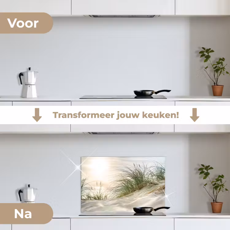 Duin - Waddeneilanden - Water keuken achterwand spatscherm klein -voor_na_NL