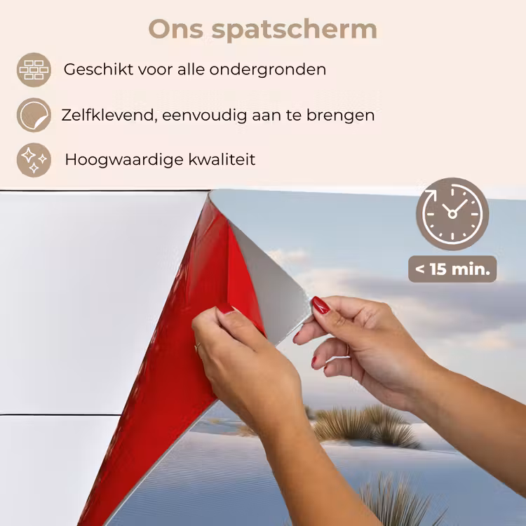 Duinen - Gras - Wolken - Beige keuken achterwand spatscherm klein -spatscherm_NL