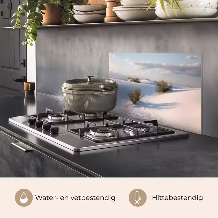 Duinen - Gras - Wolken - Beige keuken achterwand spatscherm klein -usp_NL