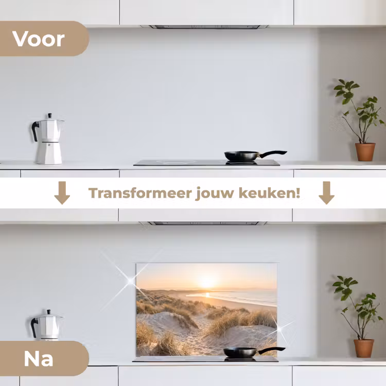 Duinen - Strand - Zee keuken achterwand spatscherm klein -voor_na_NL