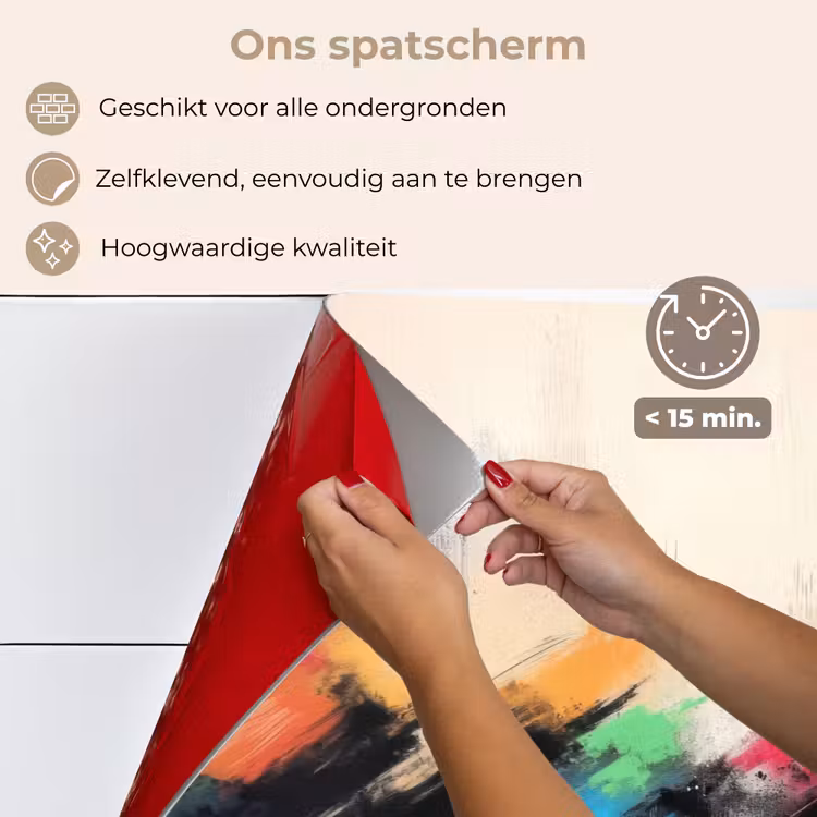 Dynamisch - Abstract - Kleurrijk - Zwart keuken achterwand spatscherm klein -spatscherm_NL