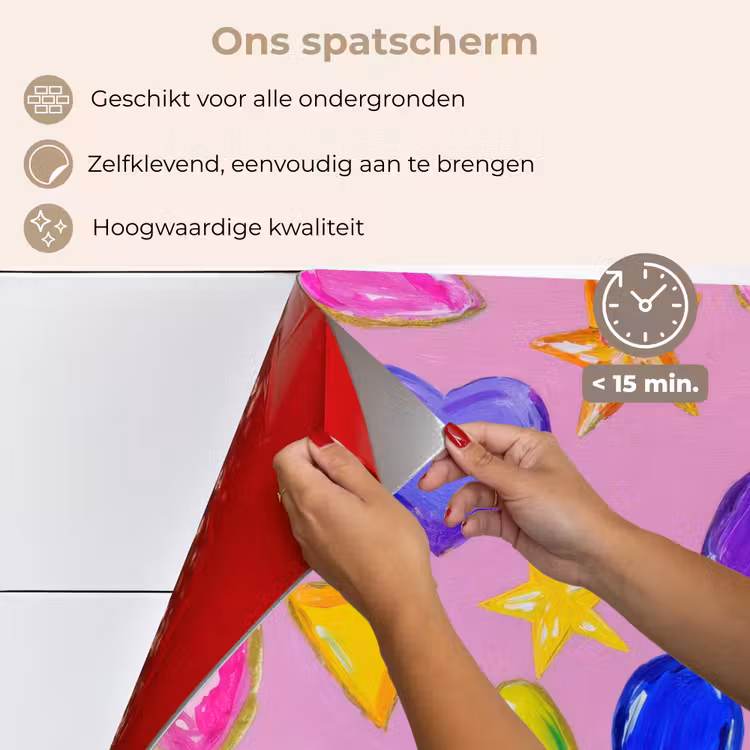 Edelstenen - Vormen - Hartje - Kleurrijk keuken achterwand spatscherm klein -spatscherm_NL