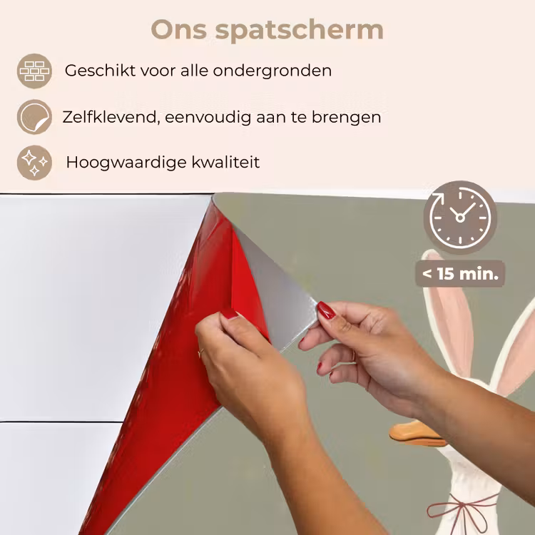 Eend - Konijnoren - Grijs keuken achterwand spatscherm klein -spatscherm_NL