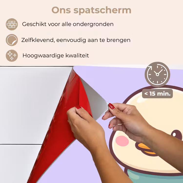 Eend - Sjaal - Paars keuken achterwand spatscherm klein -spatscherm_NL