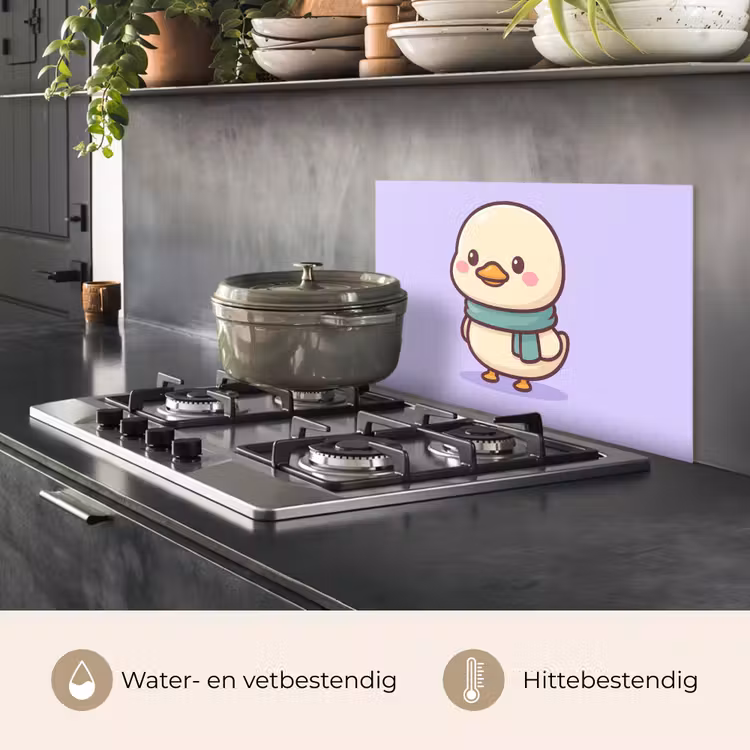 Eend - Sjaal - Paars keuken achterwand spatscherm klein -usp_NL