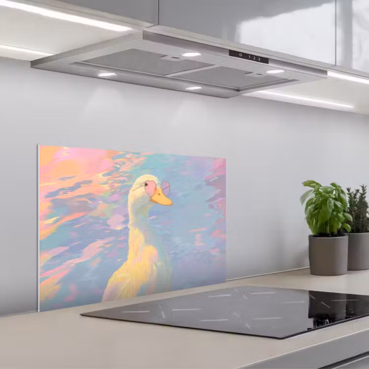 Eend - Zonnebril - Water keuken achterwand spatscherm klein -3d_schuin