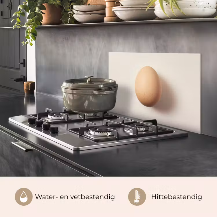 Ei - Beige - Ovaal - Egaal keuken achterwand spatscherm klein -usp_NL