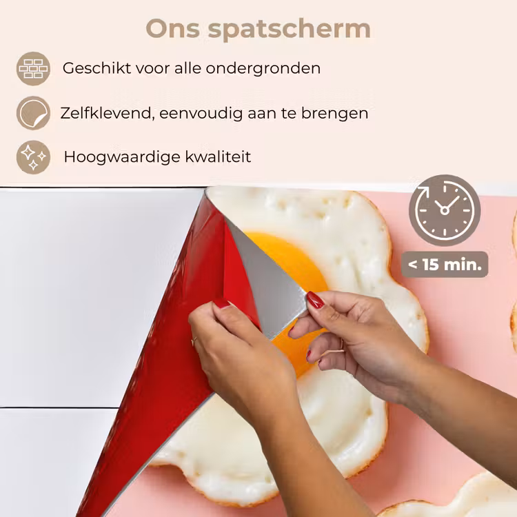 Eieren - Bloem - Roze keuken achterwand spatscherm klein -spatscherm_NL