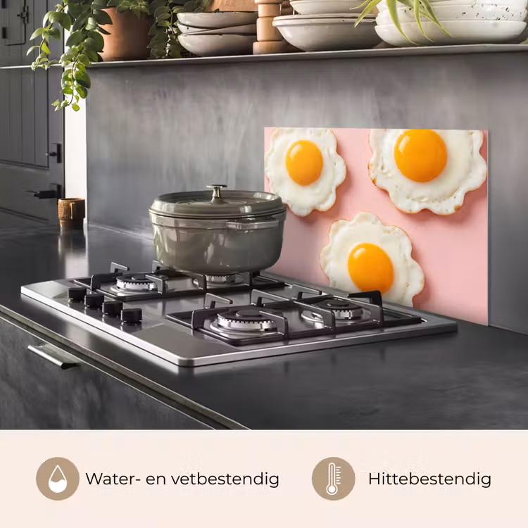 Eieren - Bloem - Roze keuken achterwand spatscherm klein -usp_NL