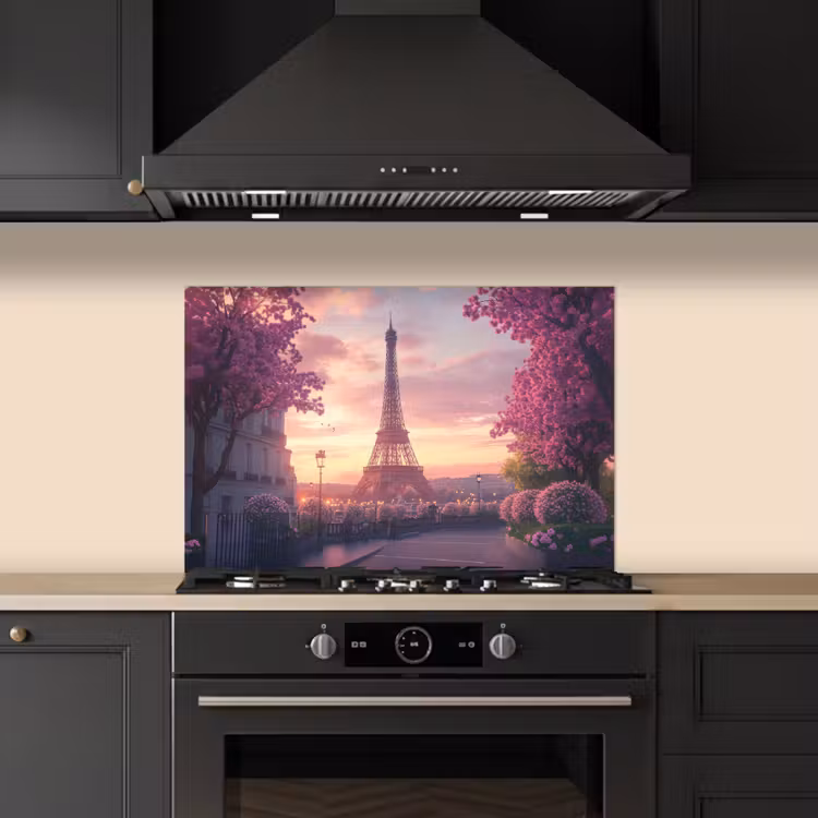 Eiffeltoren - Parijs - Roze keuken achterwand spatscherm klein -sfeer1