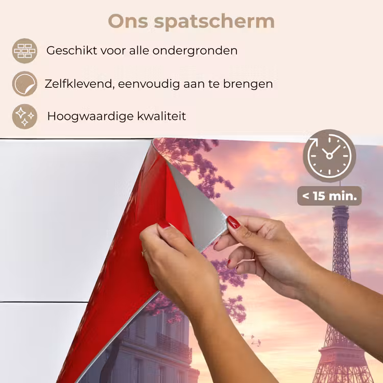 Eiffeltoren - Parijs - Roze keuken achterwand spatscherm klein -spatscherm_NL