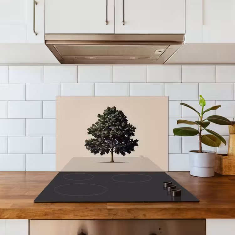 Eikenboom - Schaduw - Egaal keuken achterwand spatscherm klein -sfeer2