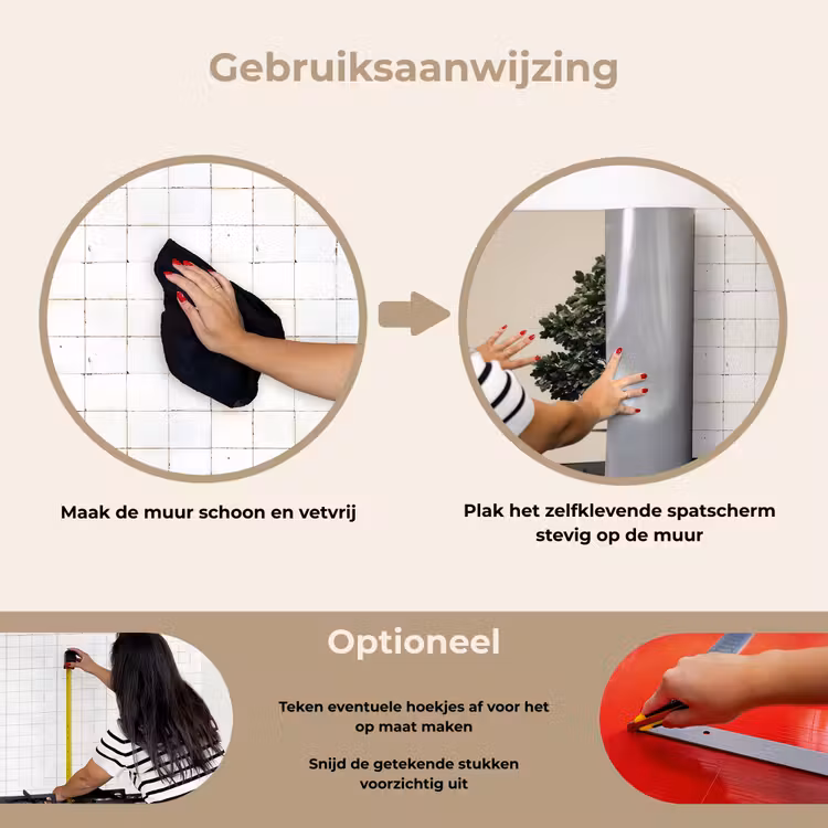 Eikenboom - Schaduw - Egaal keuken achterwand spatscherm klein -gebruiksaanwijzing_NL