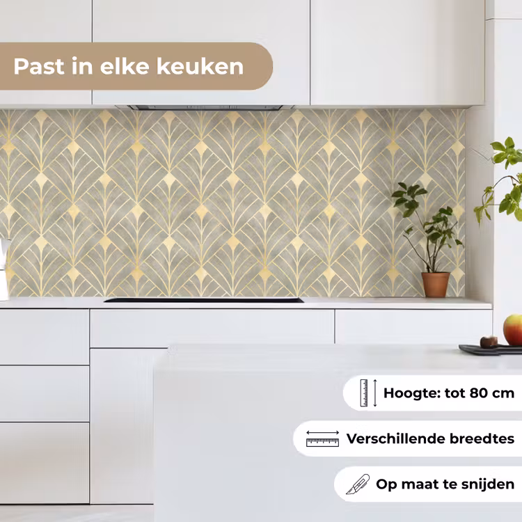 Elegant - Symbool - Goud - Grijsgroen keuken achterwand 2 middel 871 -sfeer4_NL