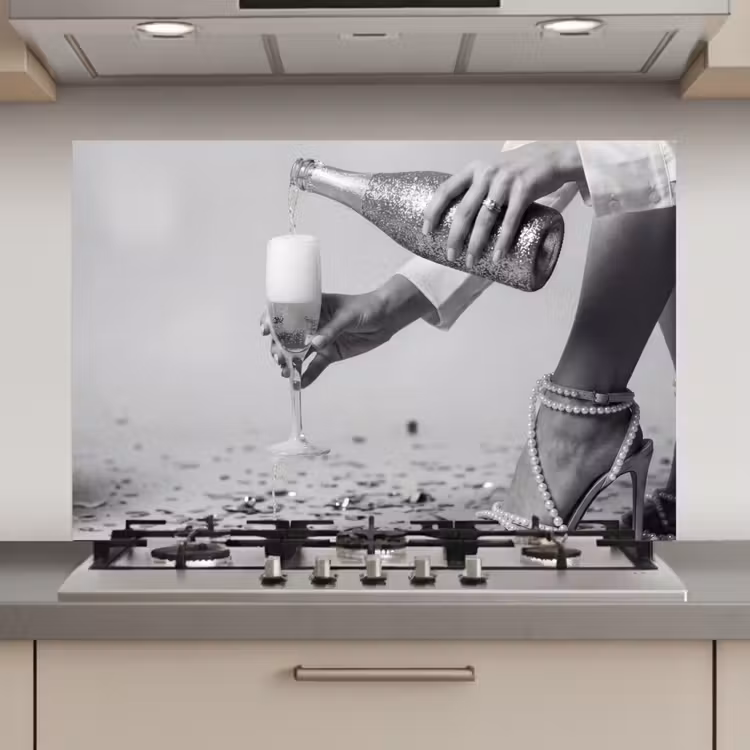 Feestelijk - Champagne - Discobal keuken achterwand spatscherm klein -3d_website
