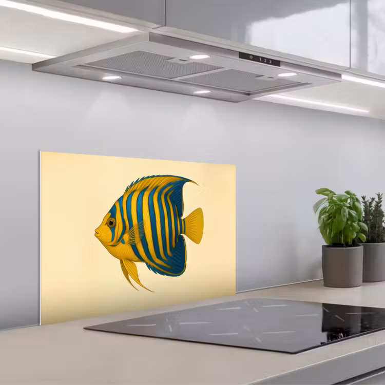 Felgeel - Vis - Strepen - Vinnen keuken achterwand spatscherm klein -3d_schuin
