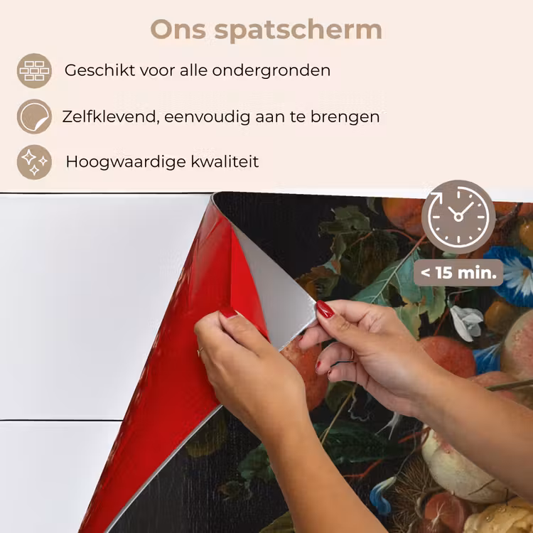 Festoen van vruchten en bloemen - Schilderij van Jan Davidsz. de Heem keuken achterwand spatscherm middel -spatscherm_NL