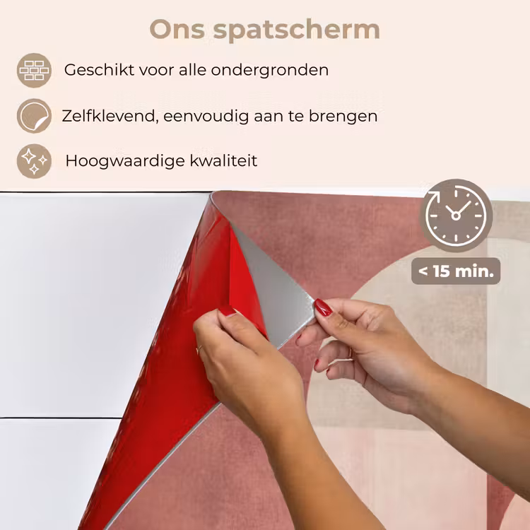 Figuren - Abstract - Roze keuken achterwand spatscherm klein -spatscherm_NL