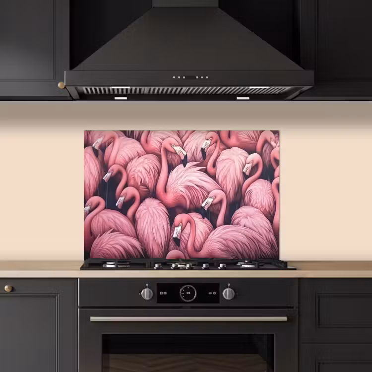 Flamingo - Roze - Dieren keuken achterwand spatscherm klein -sfeer1