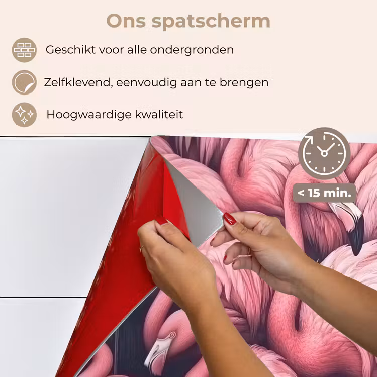 Flamingo - Roze - Dieren keuken achterwand spatscherm klein -spatscherm_NL