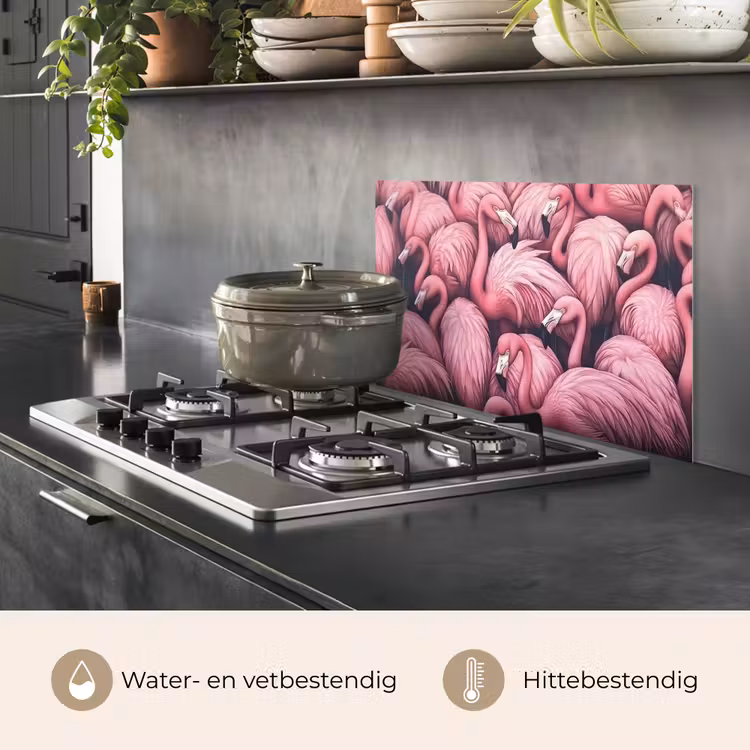 Flamingo - Roze - Dieren keuken achterwand spatscherm klein -usp_NL