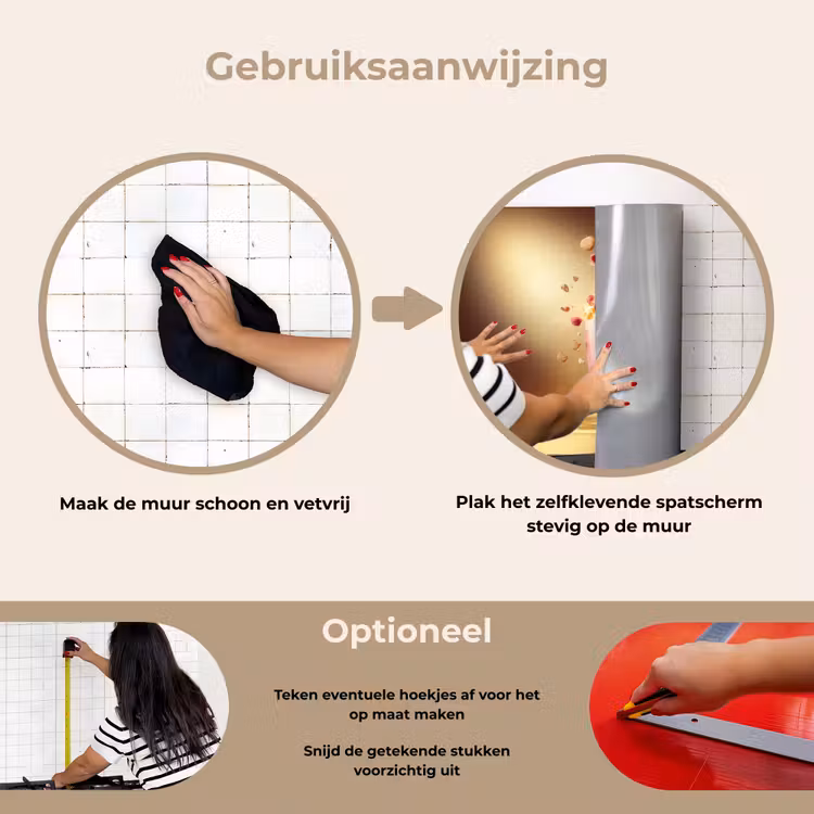 Framboos - Smoothie - Drinken - Roze keuken achterwand spatscherm klein -gebruiksaanwijzing_NL