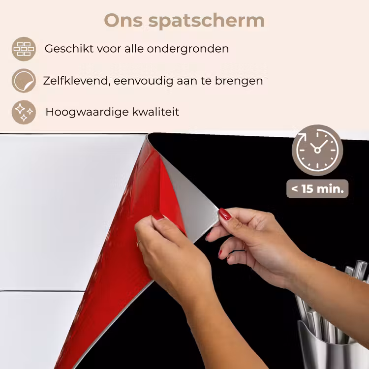 Frietjes - Futuristisch - Zilver keuken achterwand spatscherm klein -spatscherm_NL