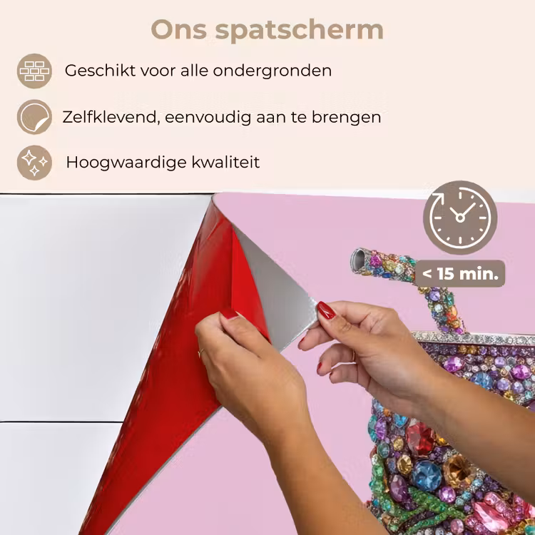 Frisdrankblikje - Bloemenpatroon - Edelstenen - Kleurrijk keuken achterwand spatscherm klein -spatscherm_NL