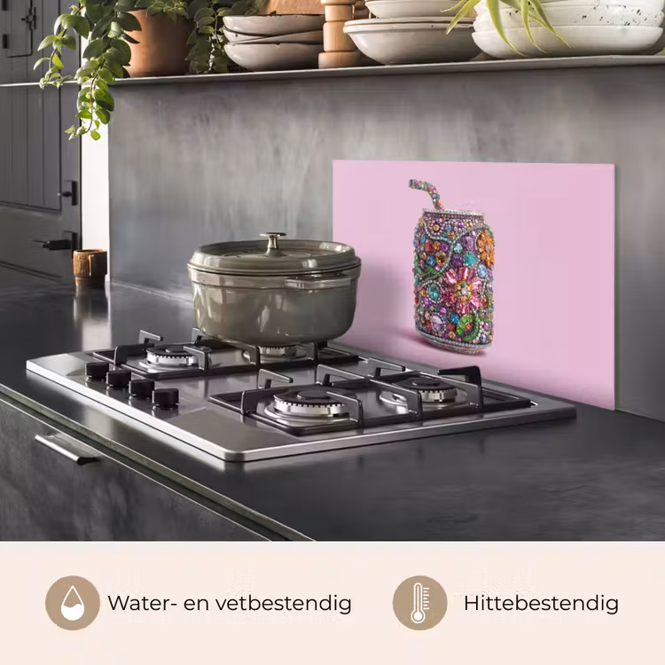 Frisdrankblikje - Bloemenpatroon - Edelstenen - Kleurrijk keuken achterwand spatscherm klein -usp_NL
