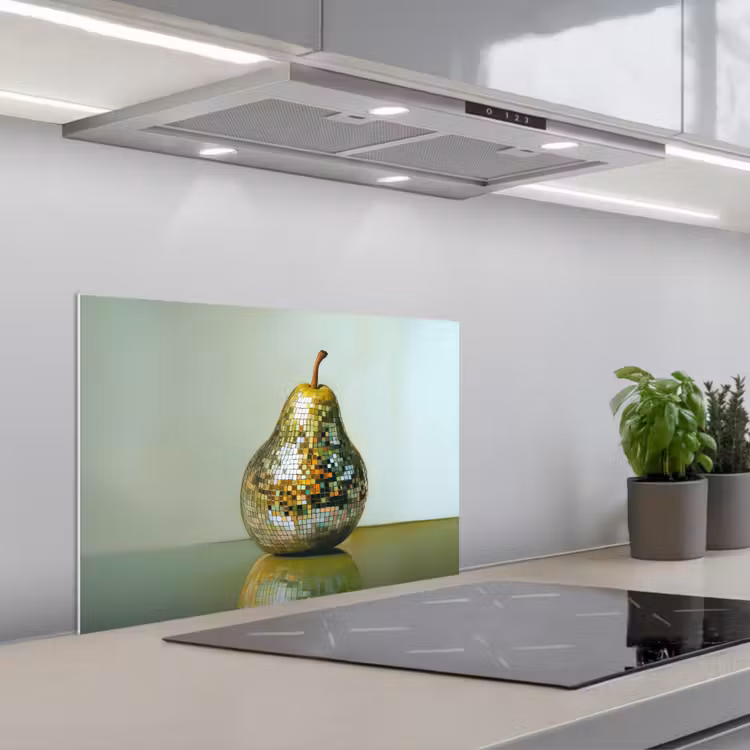 Fruit - Disco - Art - Glitter keuken achterwand spatscherm klein -3d_schuin