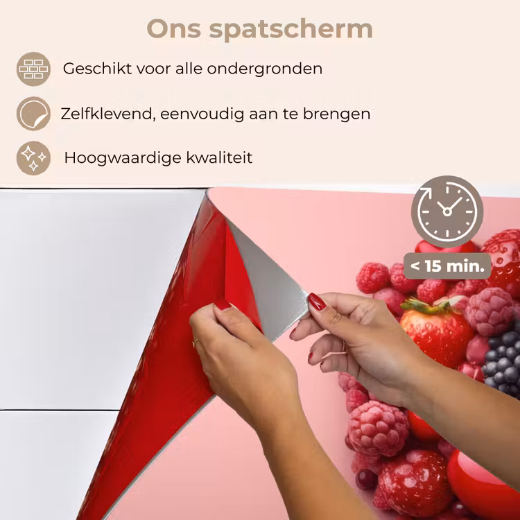 Fruit - Hartjes - Aardbeien - Frambozen - Bosbessen keuken achterwand spatscherm klein -spatscherm_NL