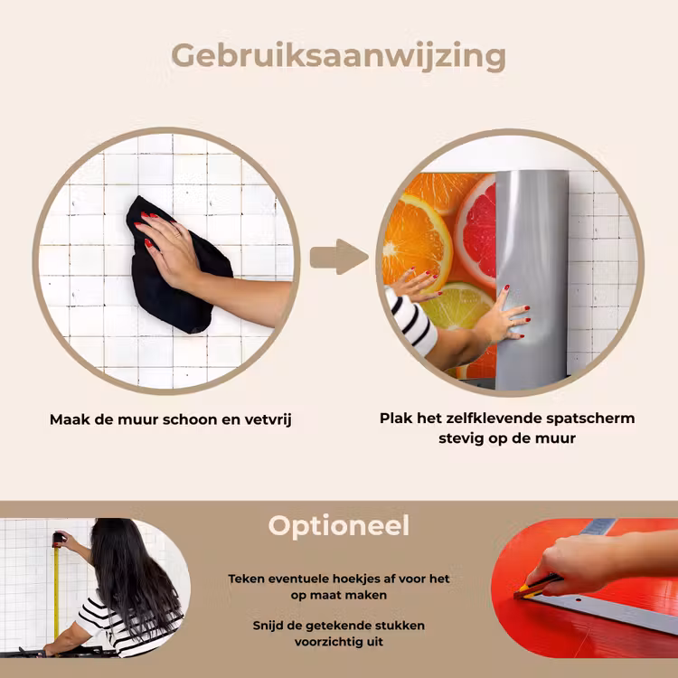 Fruit - Kleurrijk - Close up keuken achterwand spatscherm klein -gebruiksaanwijzing_NL