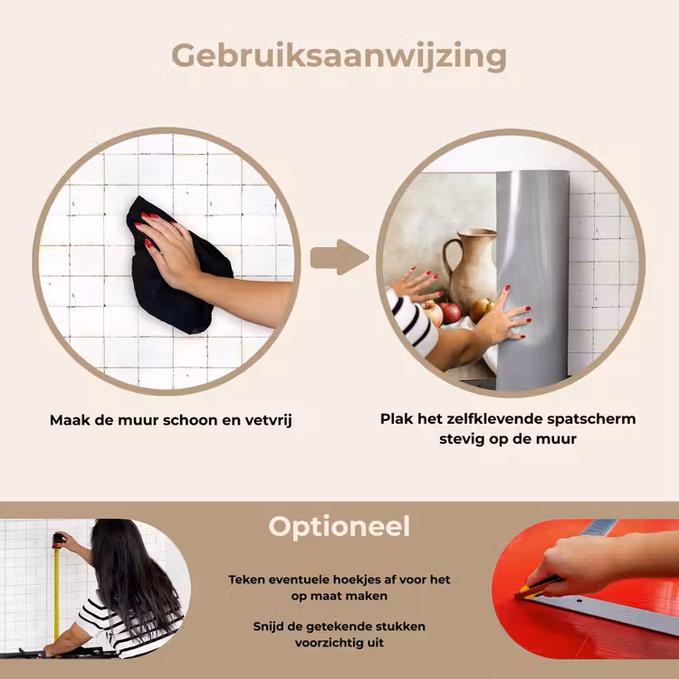 Fruit - Kruiden - Landelijk keuken achterwand spatscherm klein -gebruiksaanwijzing_NL