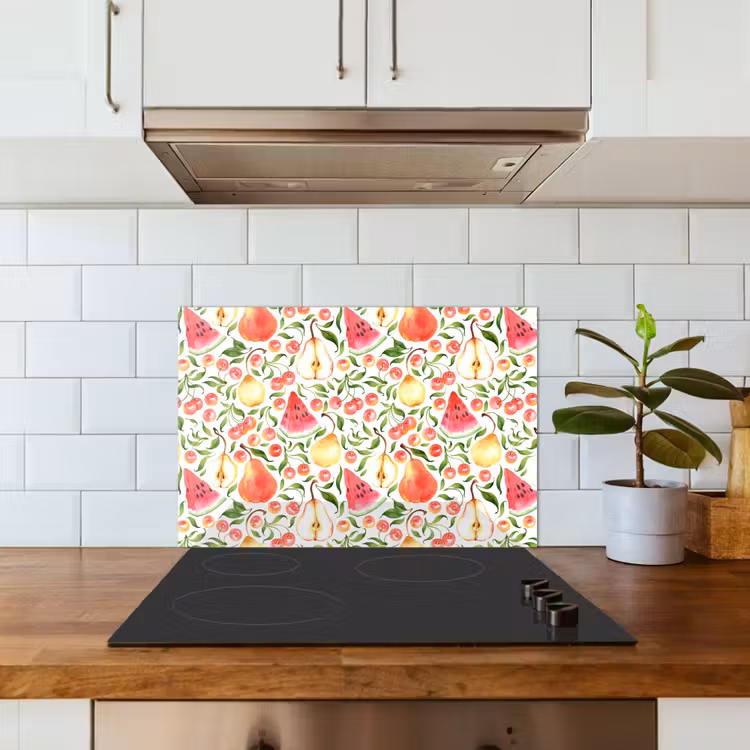 Fruit - Watermeloen - Kersen - Peer keuken achterwand spatscherm klein 900 -sfeer2