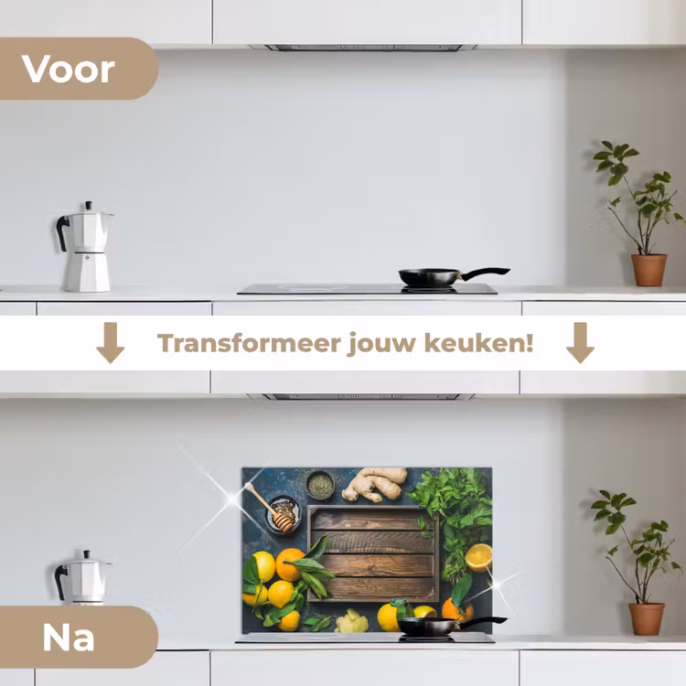 Fruitkist - Citroen - Fruit keuken achterwand spatscherm klein -voor_na_NL