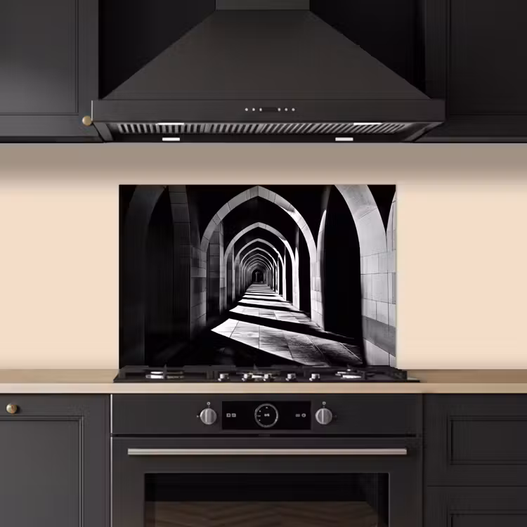 Gang - Bogen - Schaduw - Diepte keuken achterwand spatscherm klein -sfeer1