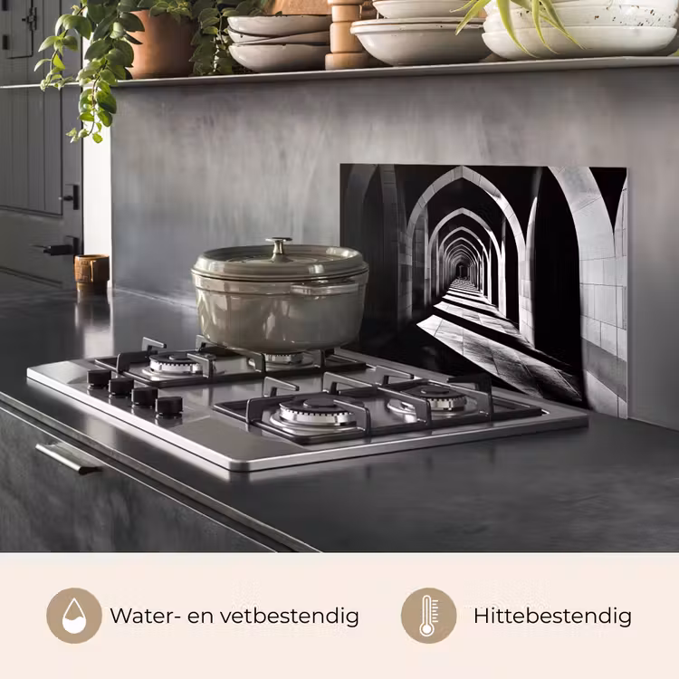 Gang - Bogen - Schaduw - Diepte keuken achterwand spatscherm klein -usp_NL