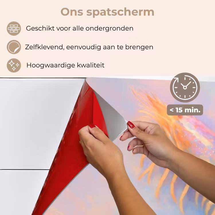 Garnaal - Subtiele structuur - Blauw - Roze keuken achterwand spatscherm klein -spatscherm_NL