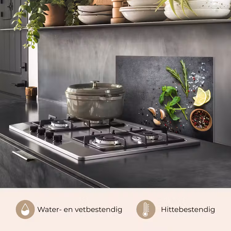 Gastronomisch Stilleven keuken achterwand spatscherm klein -usp_NL