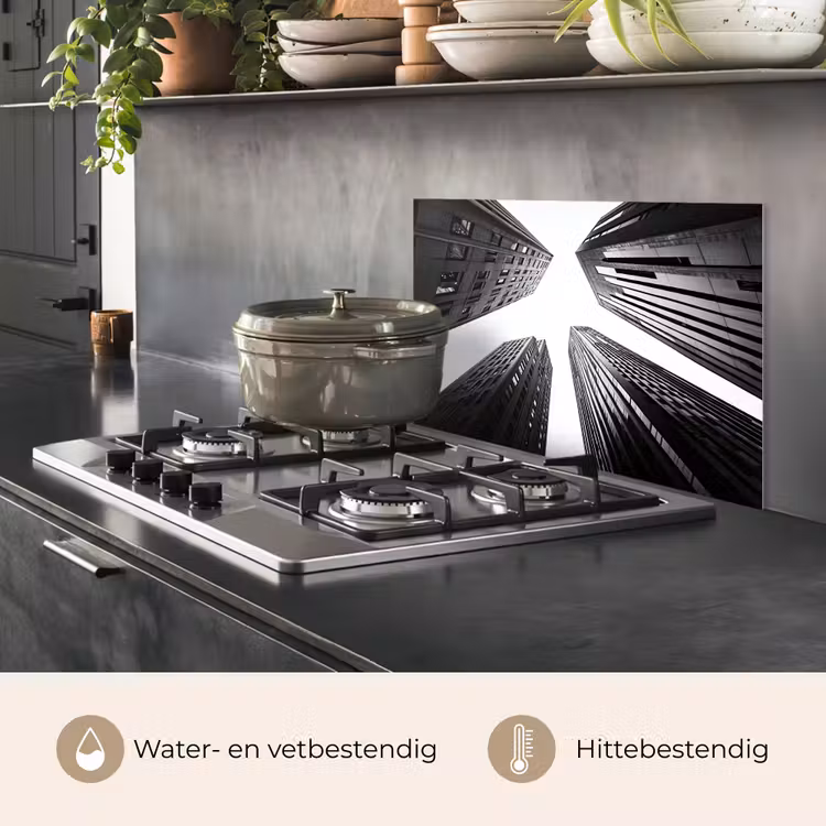 Gebouwen - Lucht - Zwart keuken achterwand spatscherm klein -usp_NL