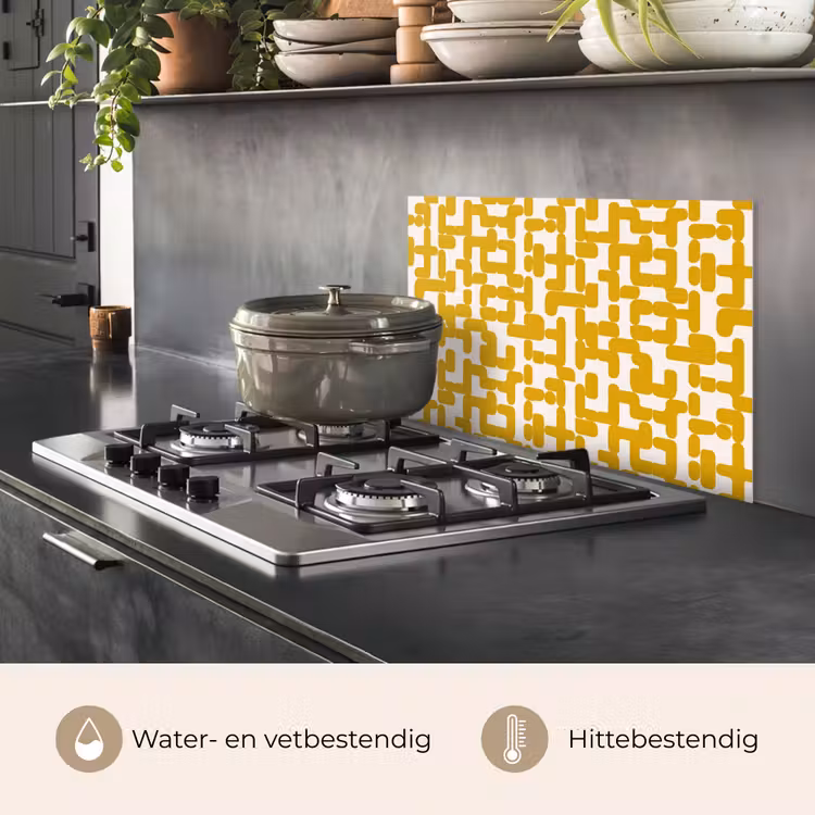 Geel - Beige - Patroon keuken achterwand spatscherm klein 900 -usp_NL