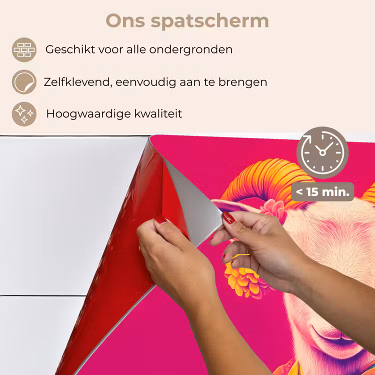 Geit - Hoorns - Kimono - Kleurrijk keuken achterwand spatscherm klein -spatscherm_NL